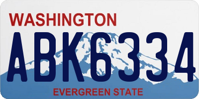 WA license plate ABK6334