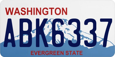 WA license plate ABK6337
