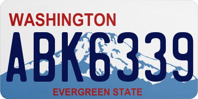 WA license plate ABK6339
