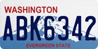 WA license plate ABK6342