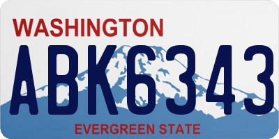 WA license plate ABK6343