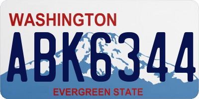 WA license plate ABK6344