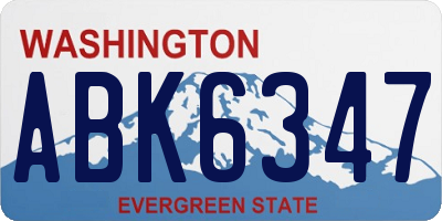 WA license plate ABK6347