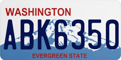 WA license plate ABK6350
