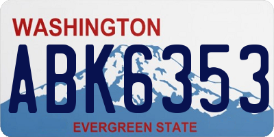 WA license plate ABK6353