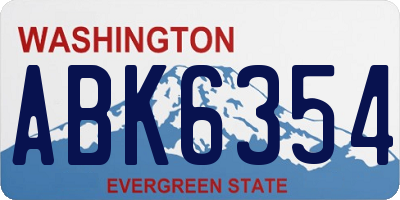 WA license plate ABK6354