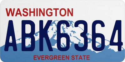 WA license plate ABK6364