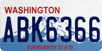 WA license plate ABK6366