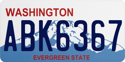 WA license plate ABK6367