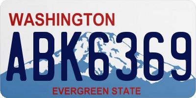 WA license plate ABK6369