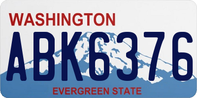 WA license plate ABK6376