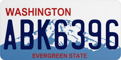 WA license plate ABK6396