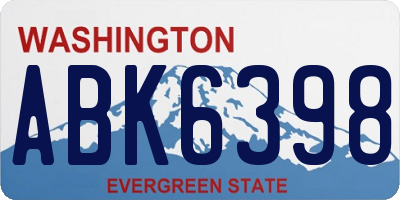 WA license plate ABK6398