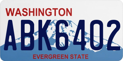WA license plate ABK6402