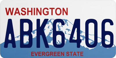 WA license plate ABK6406