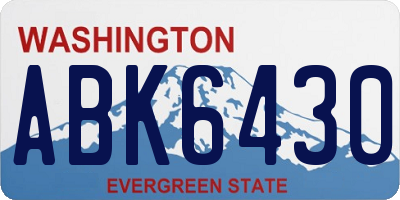WA license plate ABK6430