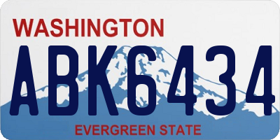 WA license plate ABK6434