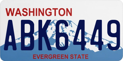 WA license plate ABK6449