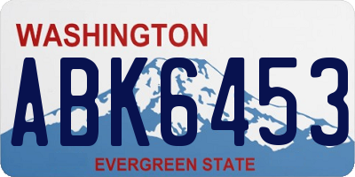 WA license plate ABK6453