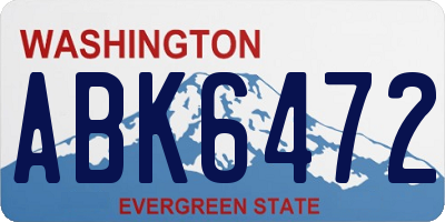 WA license plate ABK6472