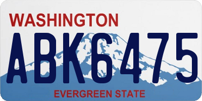 WA license plate ABK6475