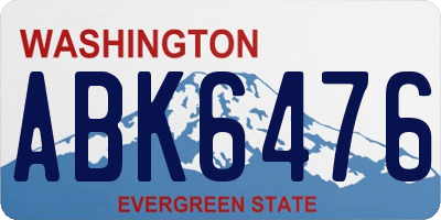 WA license plate ABK6476