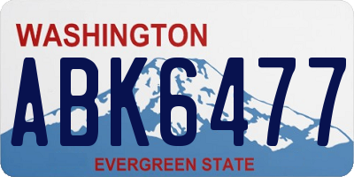 WA license plate ABK6477