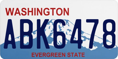 WA license plate ABK6478