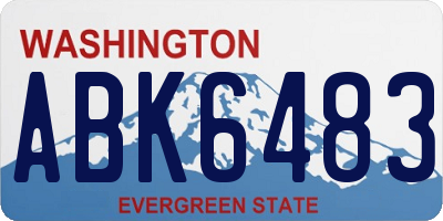 WA license plate ABK6483