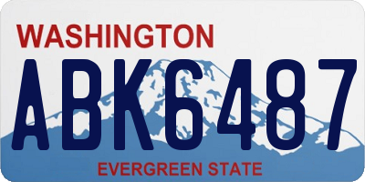 WA license plate ABK6487