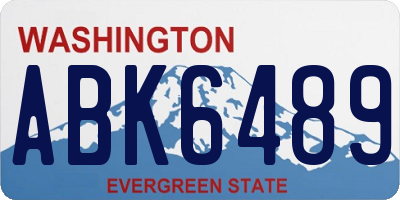 WA license plate ABK6489