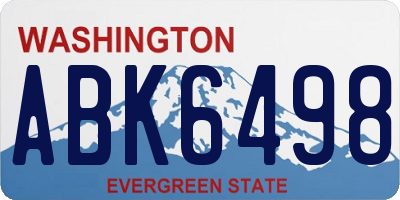 WA license plate ABK6498