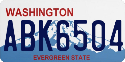 WA license plate ABK6504