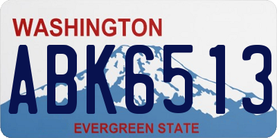 WA license plate ABK6513