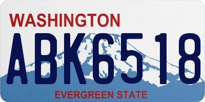WA license plate ABK6518