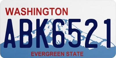 WA license plate ABK6521