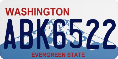 WA license plate ABK6522