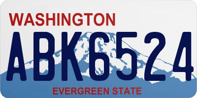 WA license plate ABK6524