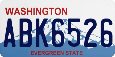 WA license plate ABK6526