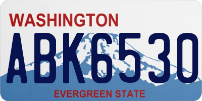 WA license plate ABK6530