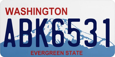 WA license plate ABK6531