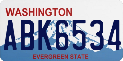 WA license plate ABK6534