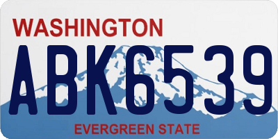 WA license plate ABK6539