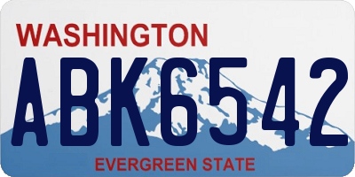 WA license plate ABK6542