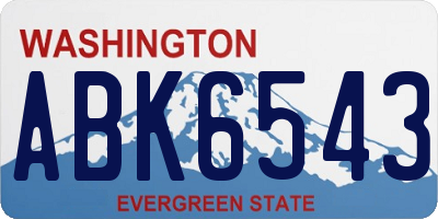 WA license plate ABK6543
