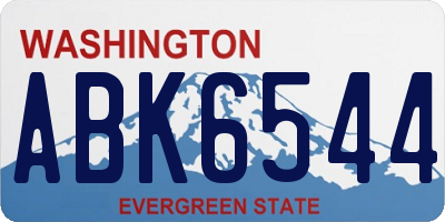 WA license plate ABK6544