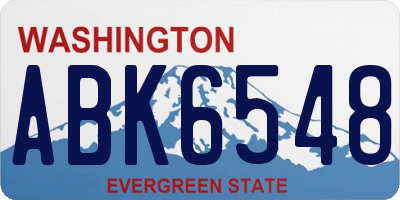 WA license plate ABK6548