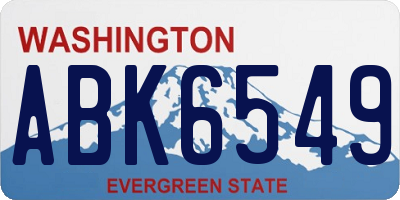 WA license plate ABK6549