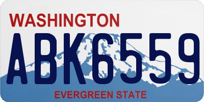 WA license plate ABK6559