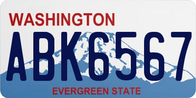 WA license plate ABK6567